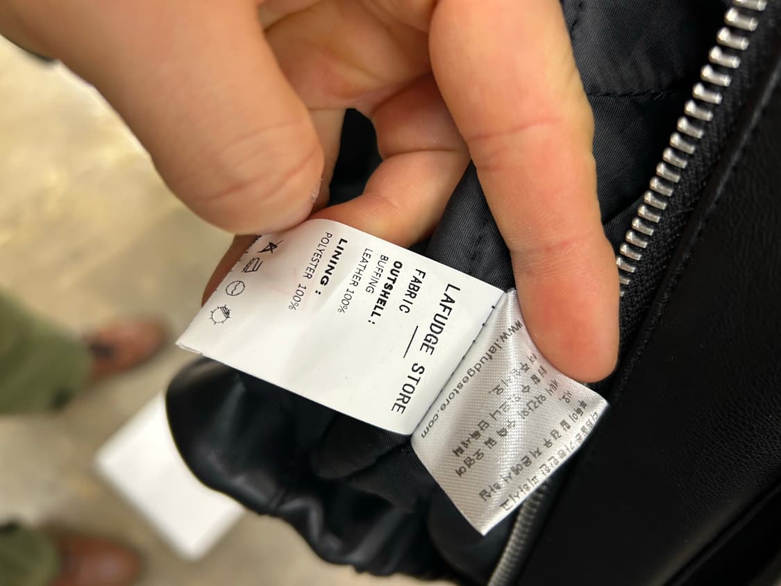 LaFudge store 블랙 레더 자켓 상품이미지8