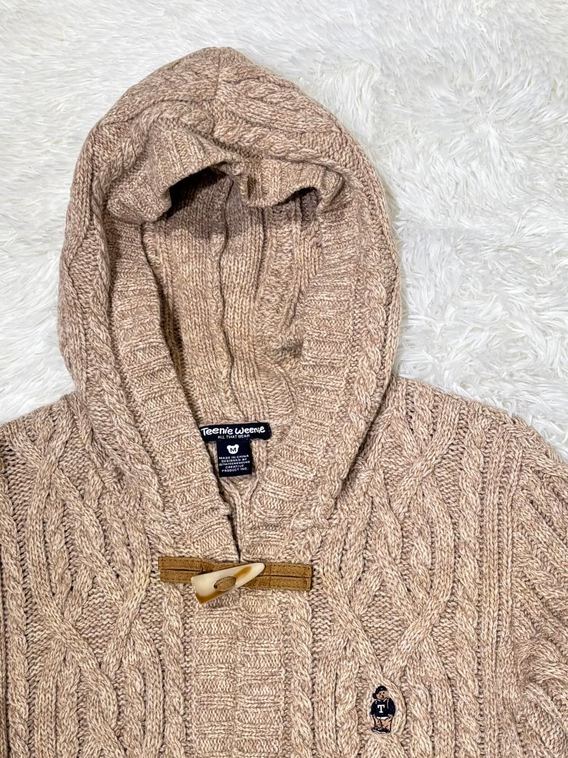 티니위니 베이지 스몰로그 더플 니트 코트 상품이미지5