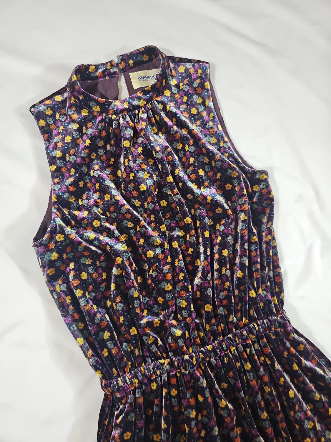 BEAMS BOY 빔즈보이 리버티 벨로아 플라워 벨벳 롱 원피스 상품이미지5