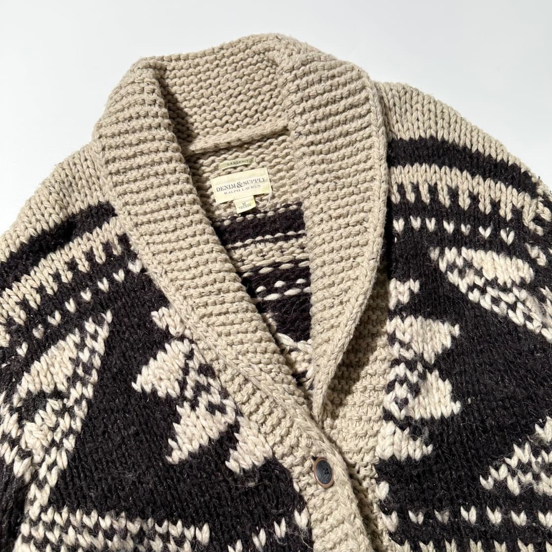 데님 앤 서플라이 랄프로렌 노르딕 코위찬 핸드 니트 숄카라 가디건 상품이미지3