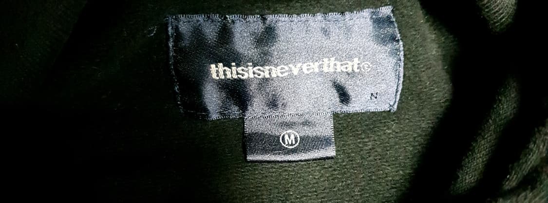 디스이즈네버댓 기모 혜비코튼 레터링 자수후드티 블랙 (M) 상품이미지3