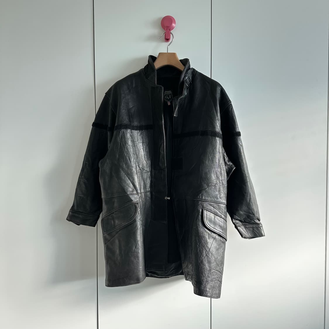 70’s GVF 프렌치 파이어맨 레더 코트 상품이미지1