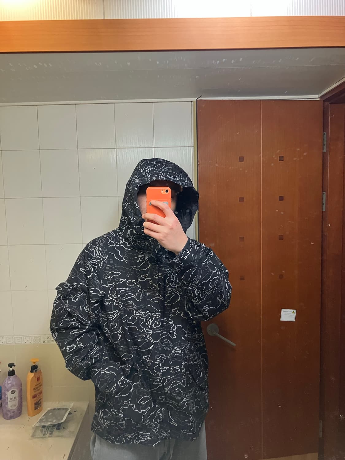 자라 검정 패턴 바람막이 XL 상품이미지10