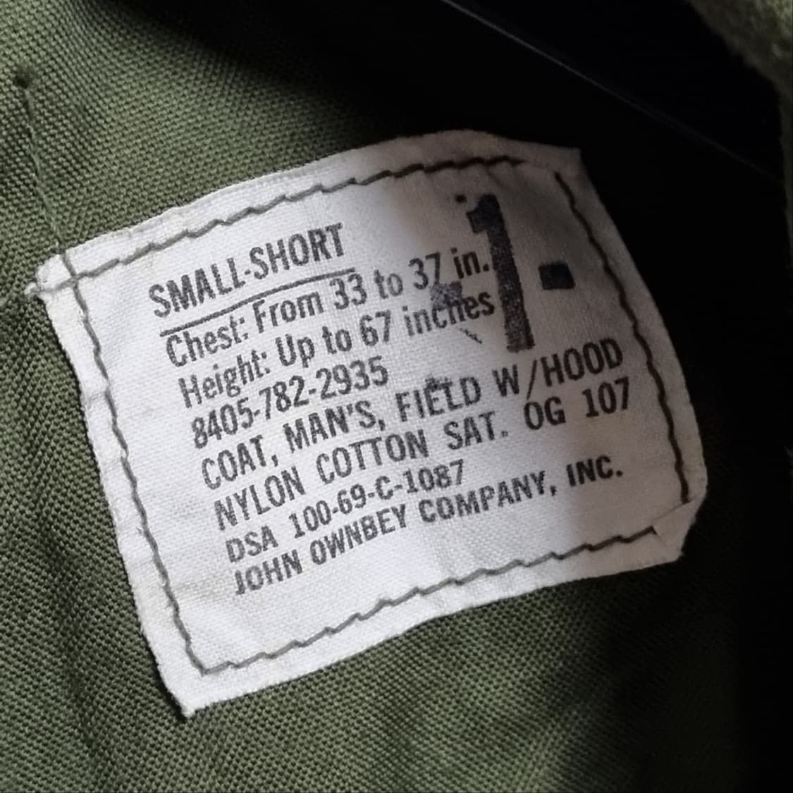 존 오운베이 US army 미군 밀리터리 필드 자켓 M65 69s 상품이미지5