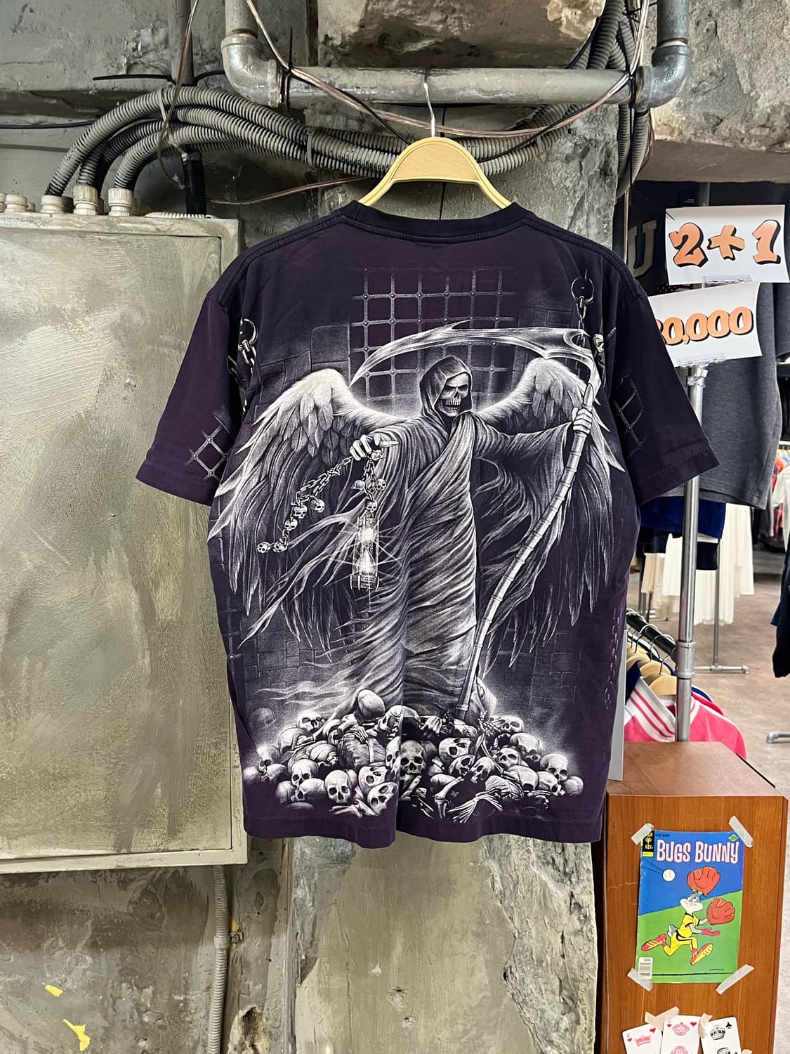 빈티지 해골 프린팅 반팔티 퍼플 #csz4137 상품이미지2