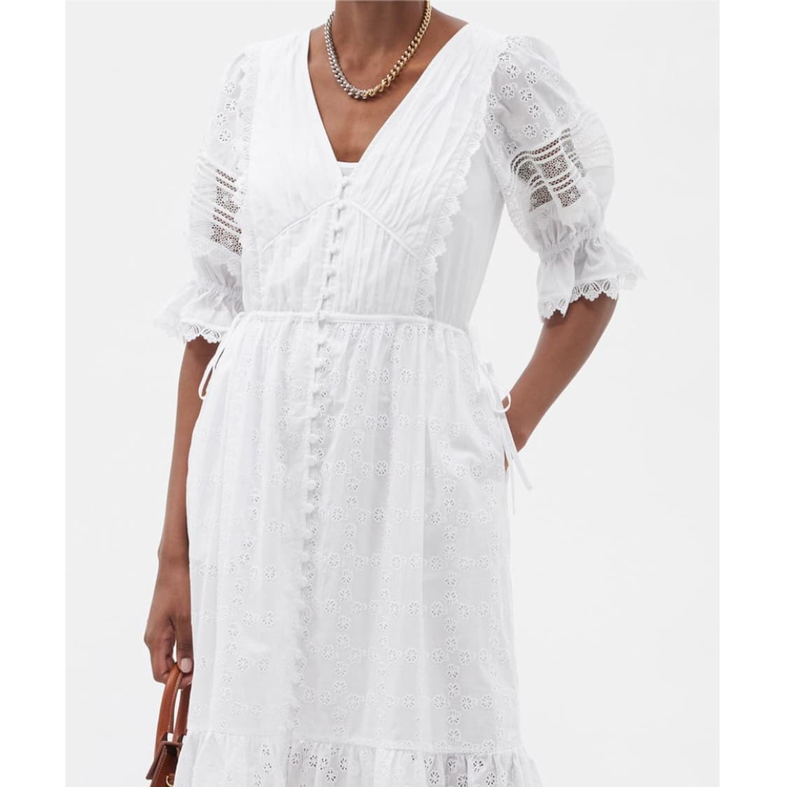 셀프포트레이트 앙글레이즈 화이트 원피스 상품이미지2