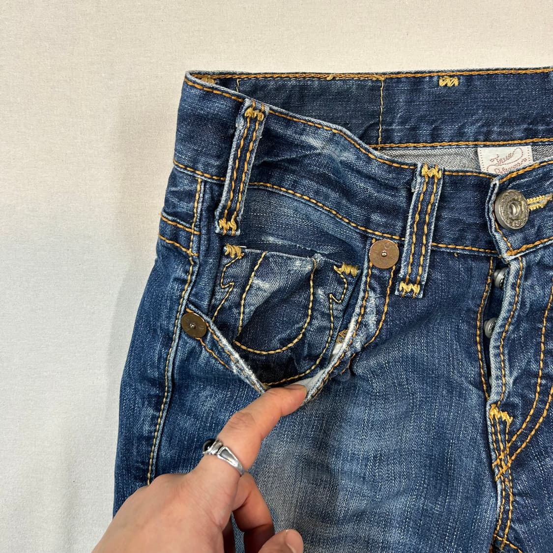 32inch) 트루릴리전 버튼플라이 스트레이트 데님 청바지 상품이미지8