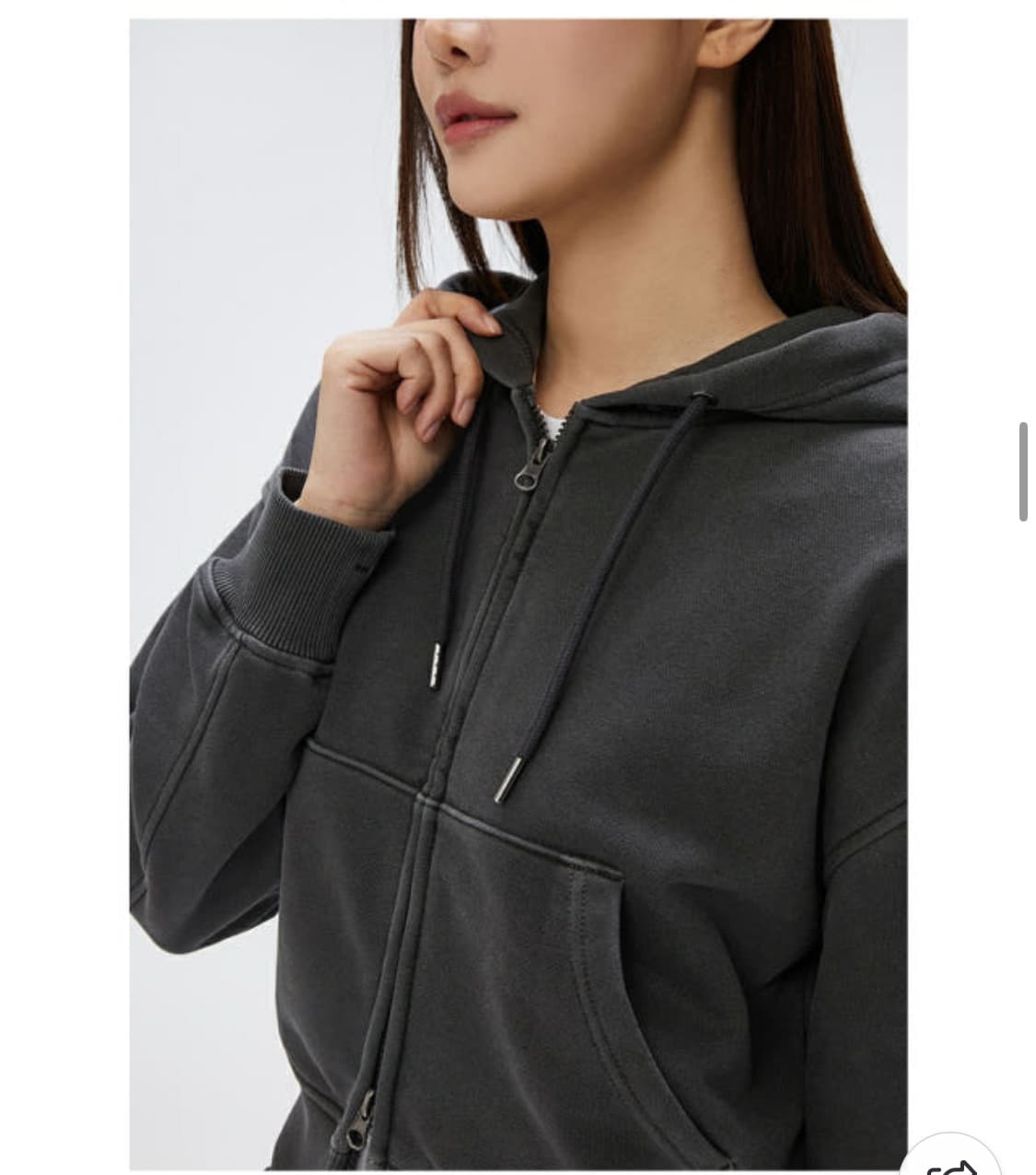 스파오 피그먼트 크롭 후드집업 상품이미지3