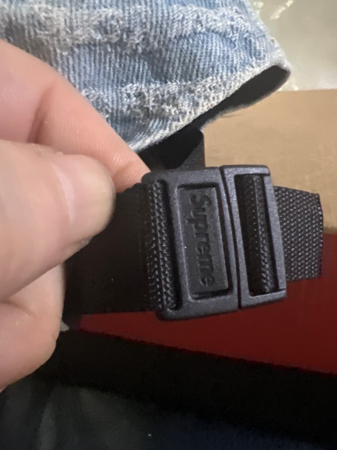 슈프림 캠프캡 데님 박스로고 상품이미지2