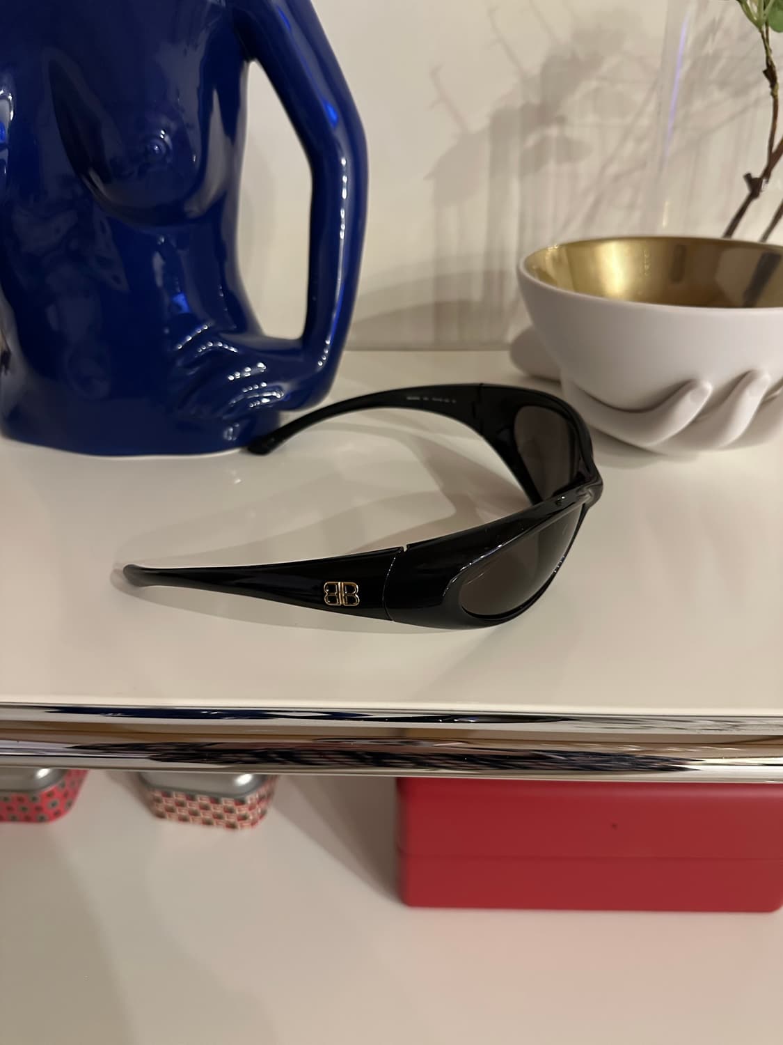 발렌시아가 스포티 B 라운드 Af 선글라스 블랙 상품이미지8