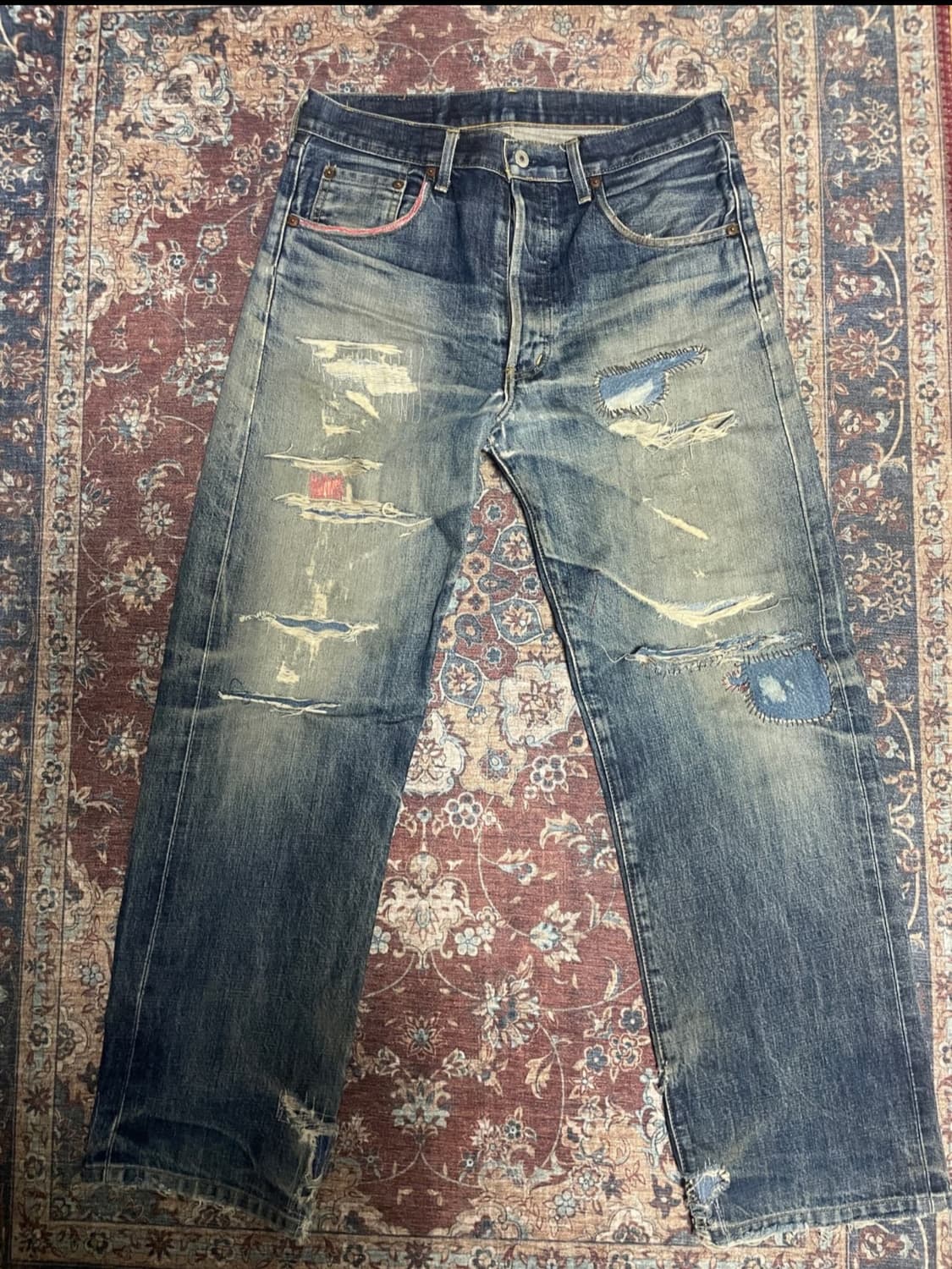 90s 리바이스 503 셀비지 사시코 커스텀 상품이미지1