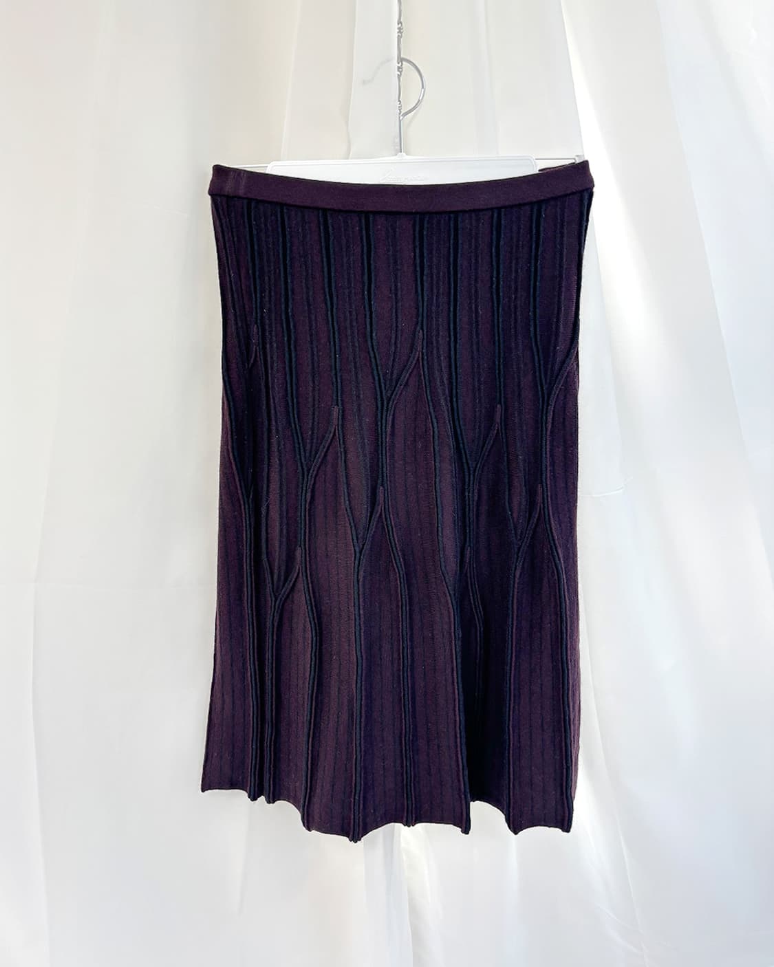 deep wine textured knit skirt 상품이미지1