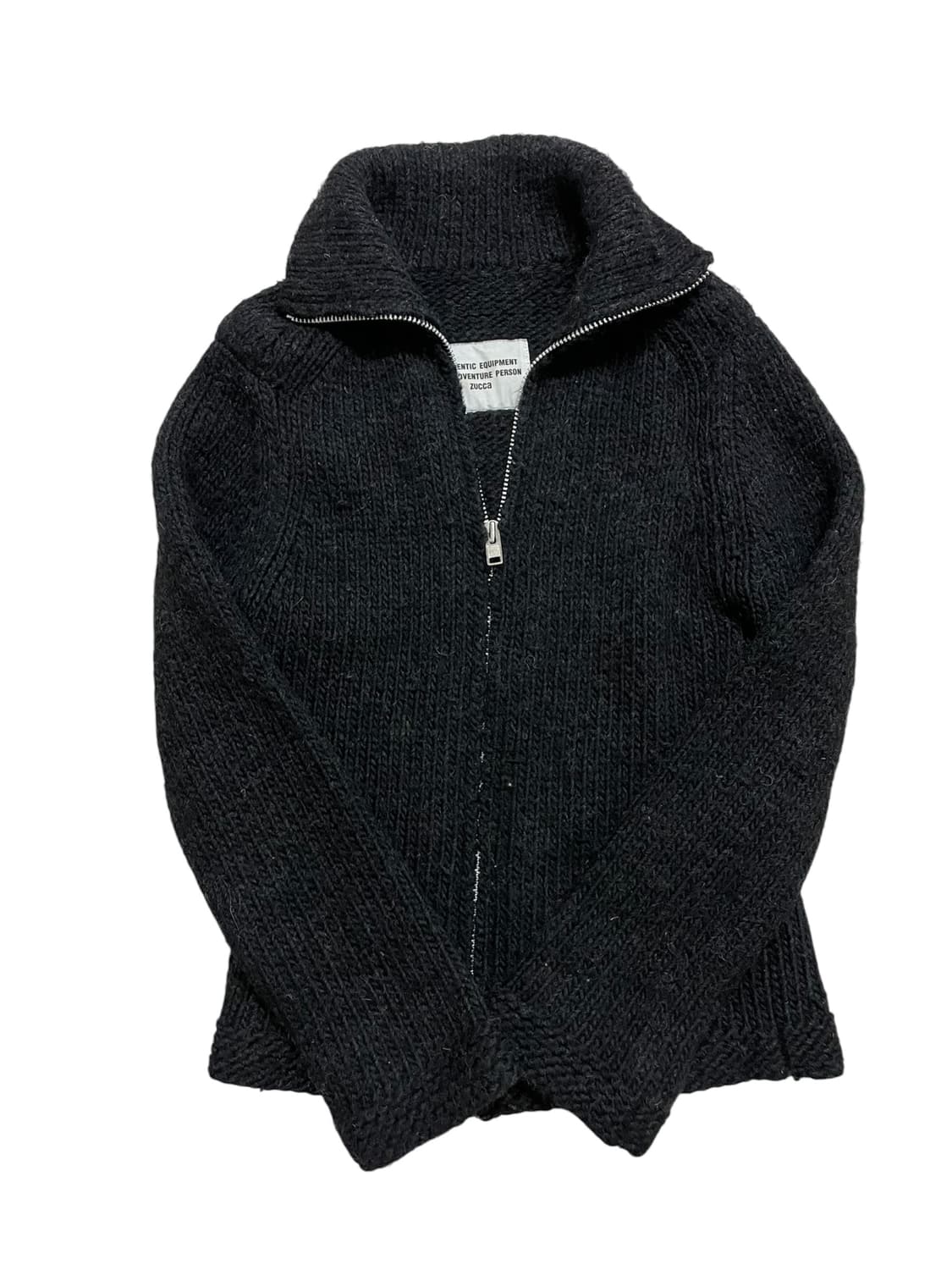 Zucca 주카 하이넥 울 니트집업 스웨터 차콜 일본빈티지 00s헬무트랭 상품이미지5
