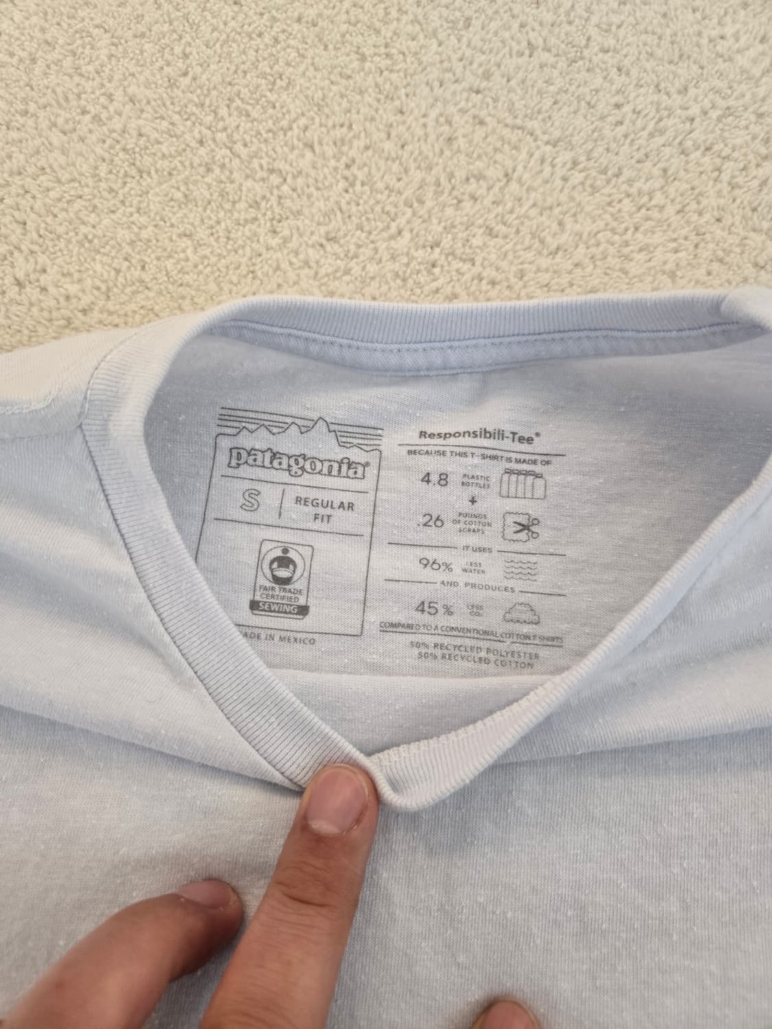 파타고니아 긴팔 슬라브티셔츠 하늘색(흰색에 가까움) S 상품이미지3
