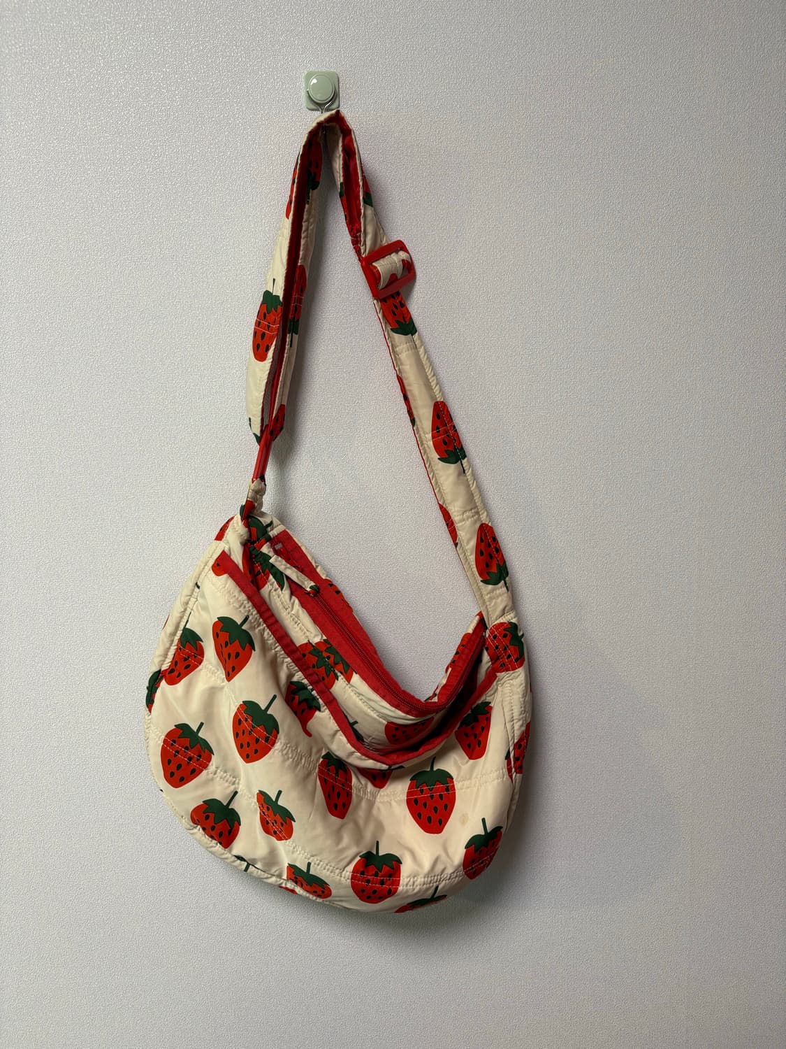 딸기 토트백 가방 일본 빈티지 모리걸 패턴 도트 체크 백팩 상품이미지1