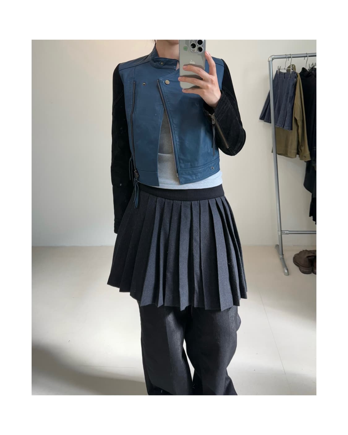 Lily brown 돈피 레더 자켓 상품이미지6