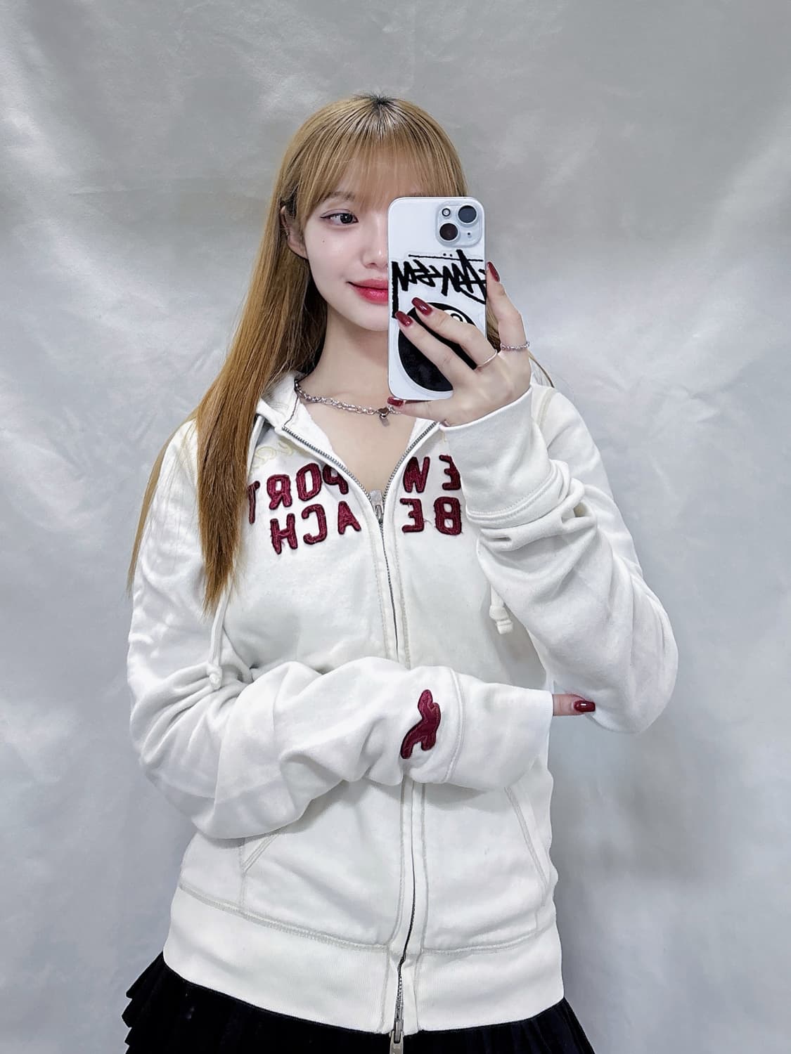 홀리스터 화이트 투웨이 후드집업  상품이미지1