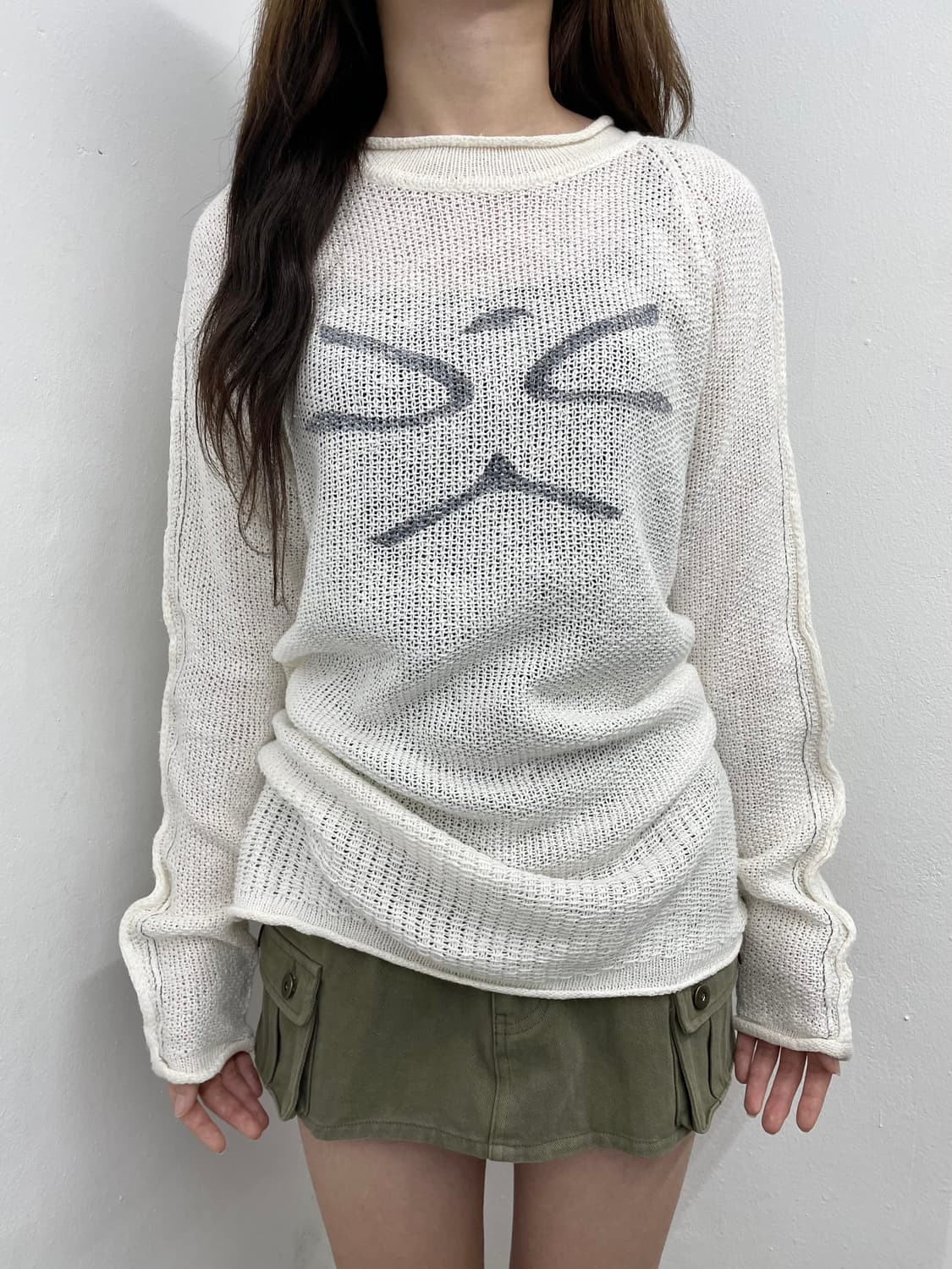 알마니 로고 디테일 니트 상품이미지1