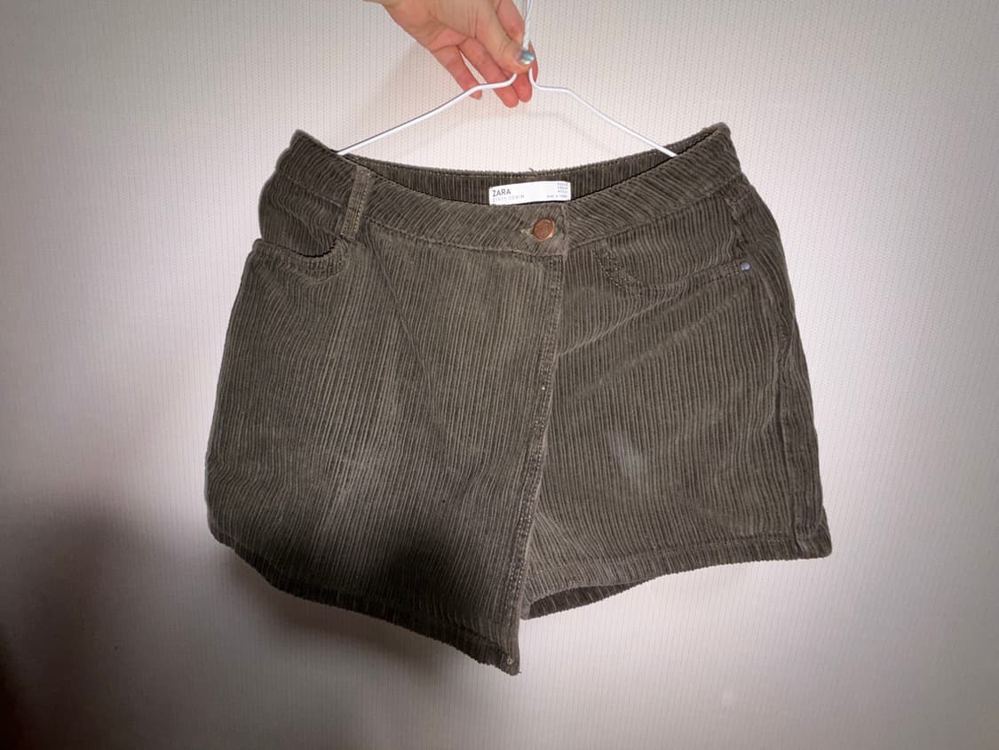 자라 재팬 골덴 카키 반바지 상품이미지5