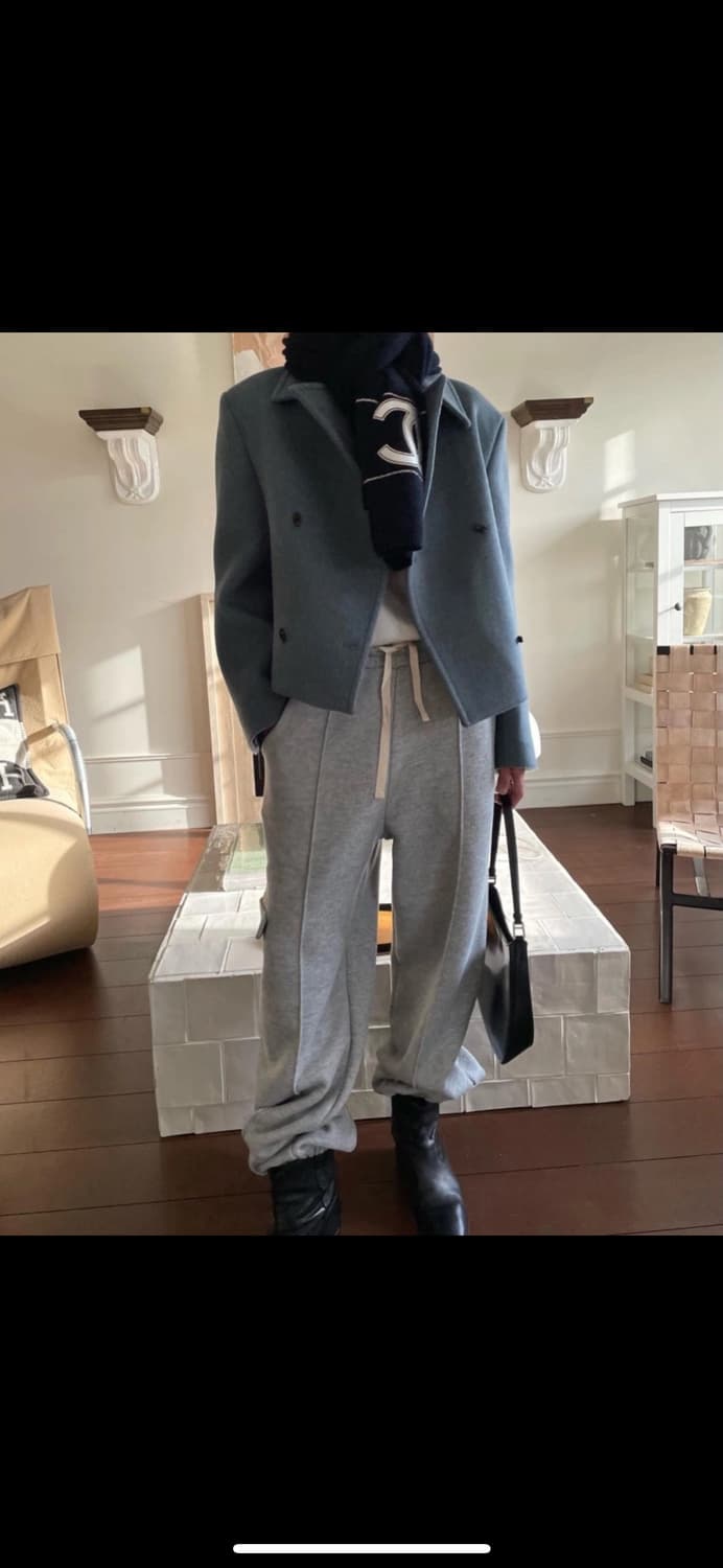 브리드 이중지 본딩 자켓 블루 상품이미지2