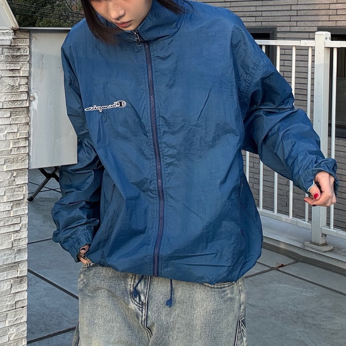 90s 올드스쿨 CHAMPION 나일론 윈드브레이커 상품이미지3