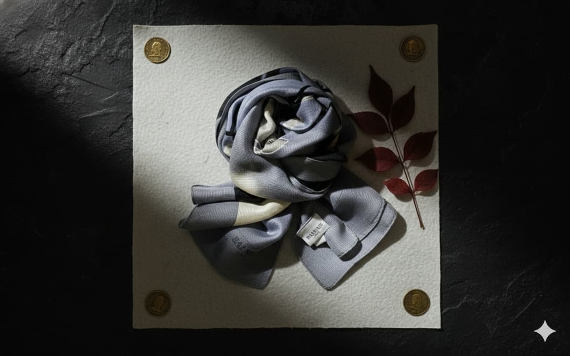 발망(BALMAIN) 빈티지 실크 100% 롱 스카프 상품이미지1