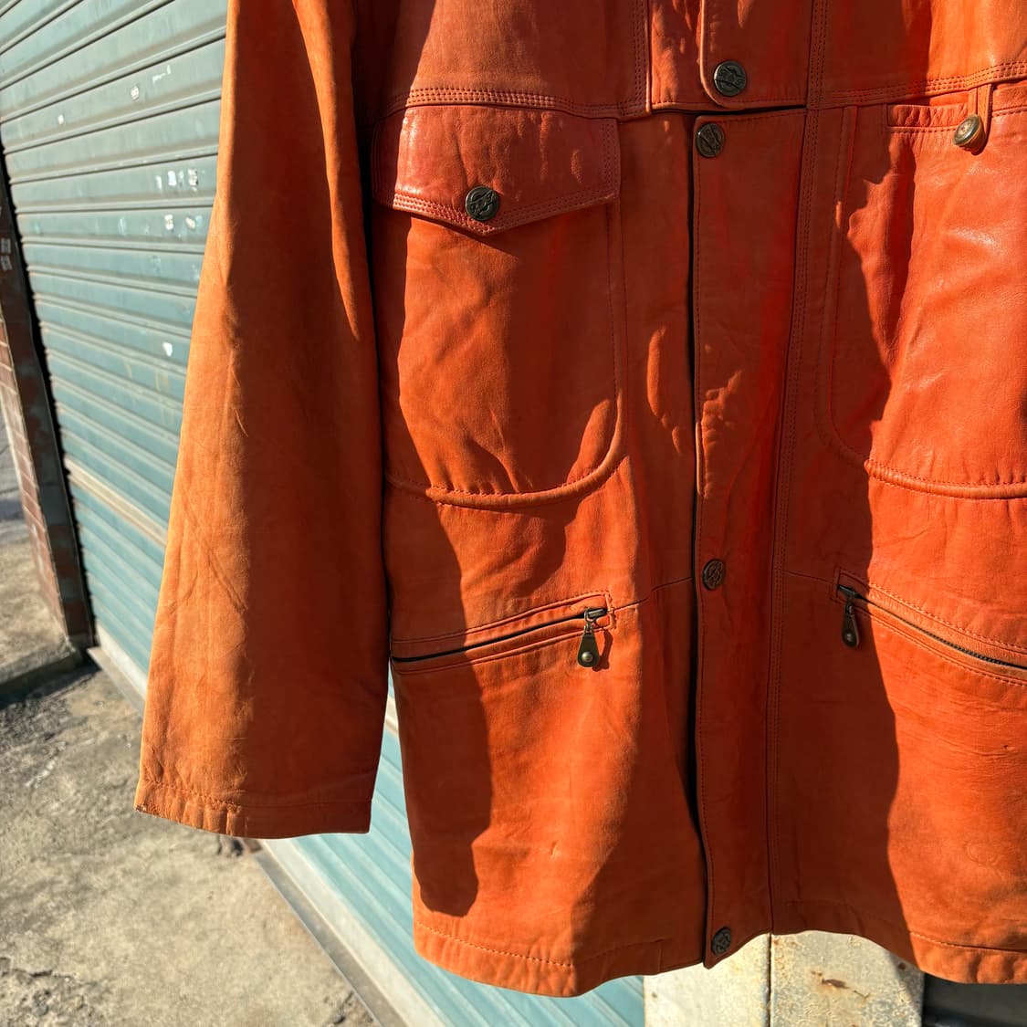 빈티지 오렌지 페이딩 양가죽 필드자켓 상품이미지3