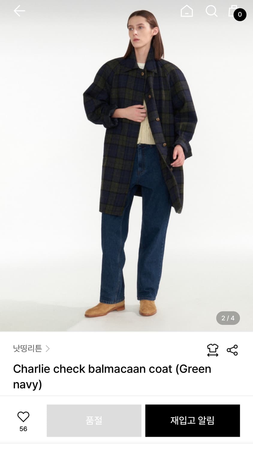 낫띵리튼 Charlie check balmacaan coat 상품이미지3