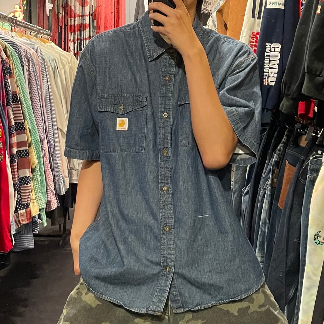 [IM] carhartt 칼하트 진청워싱 데님 반팔셔츠 상품이미지1