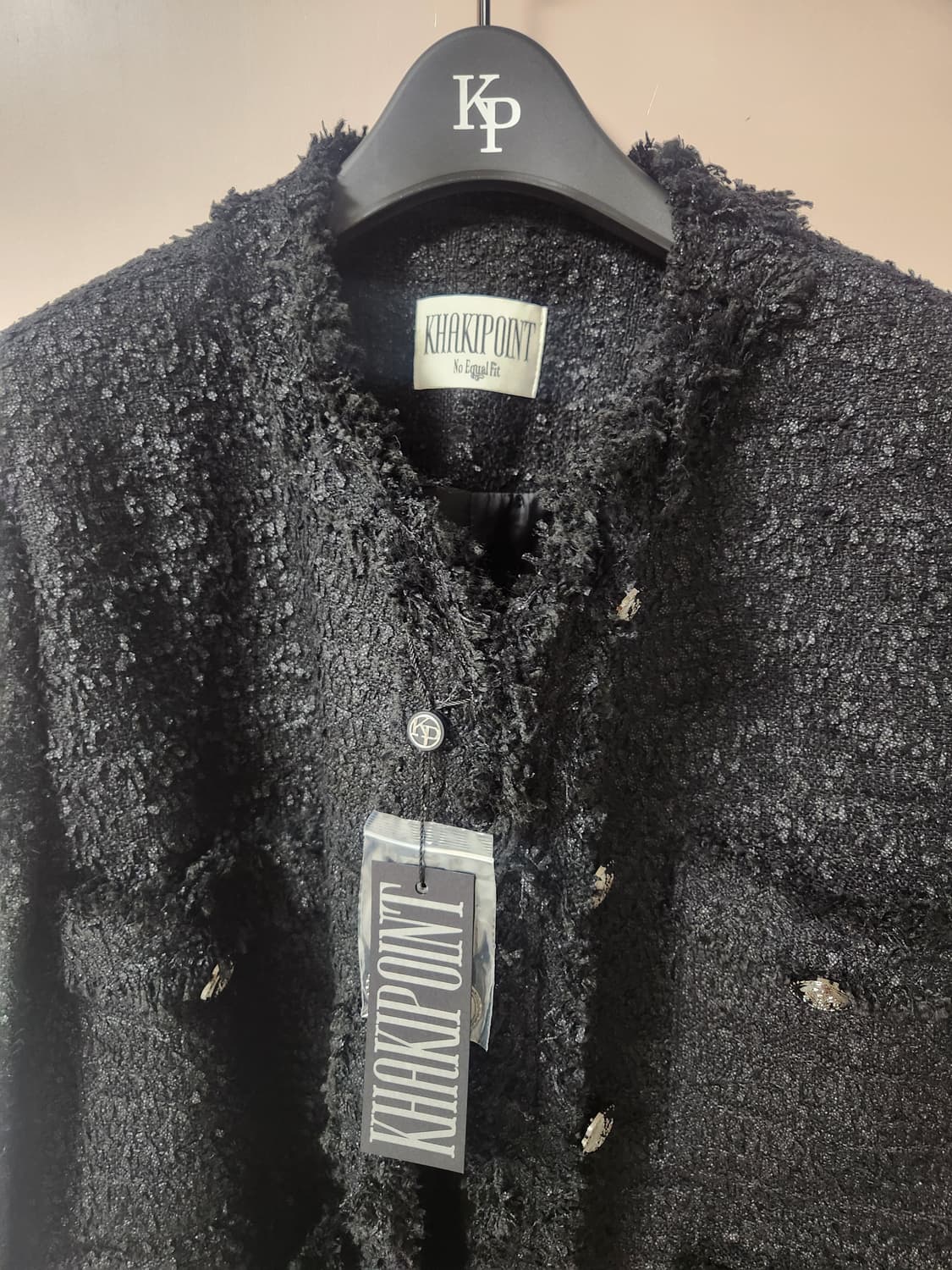 카키포인트 트위드 롱 블랙 상품이미지9