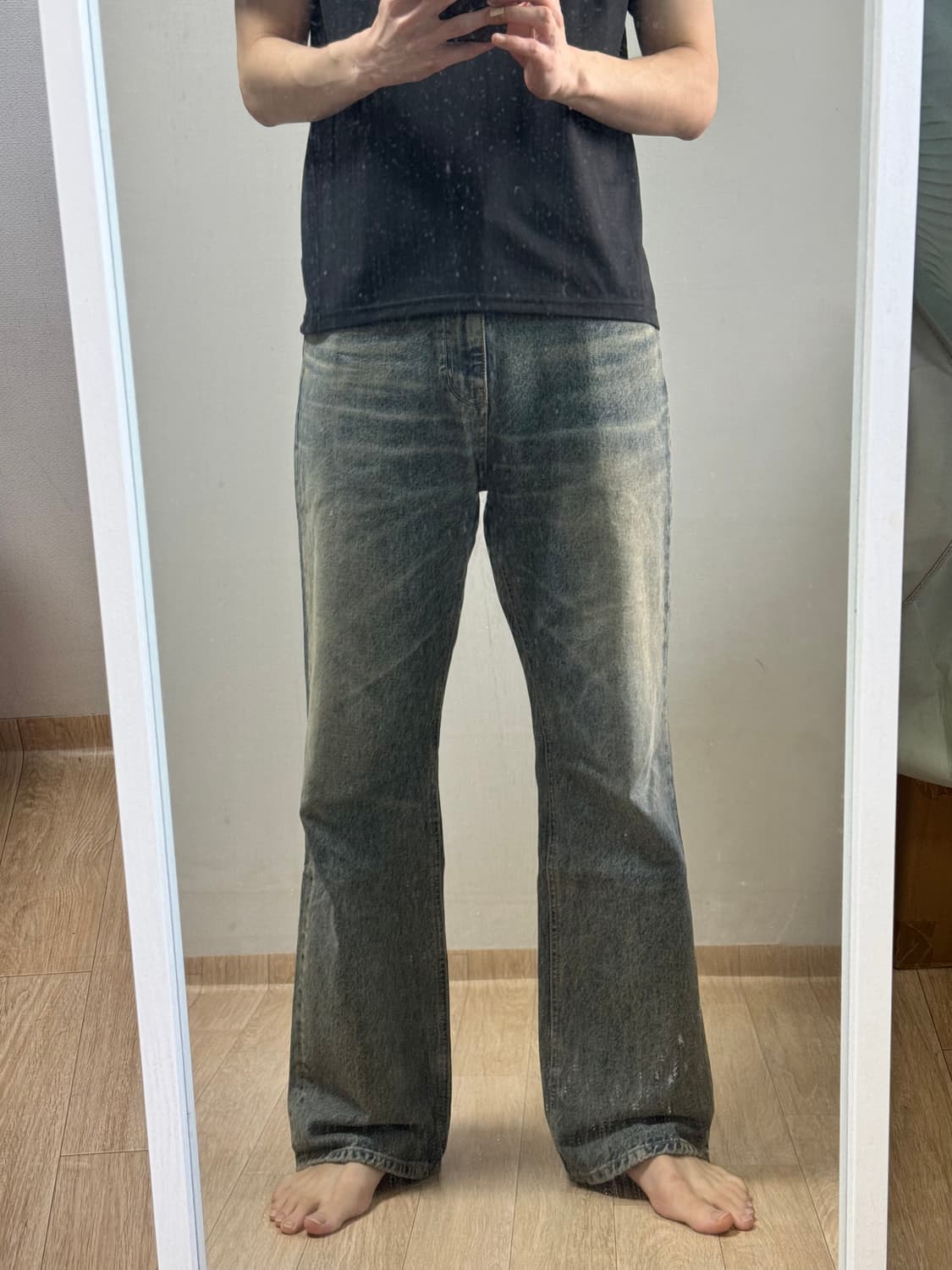 세미와이드 중청 데님 청바지 32 상품이미지5