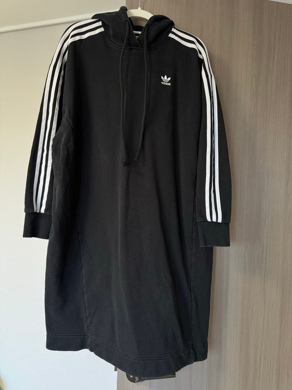 아디다스 오리지널 3스트라이프 후디 원피스 S (블랙) 상품이미지1