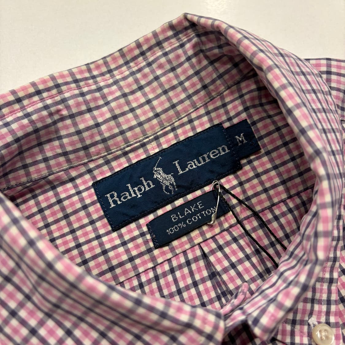 [M] 폴로 랄프로렌 코튼 체크 핑크 셔츠 C707 상품이미지4