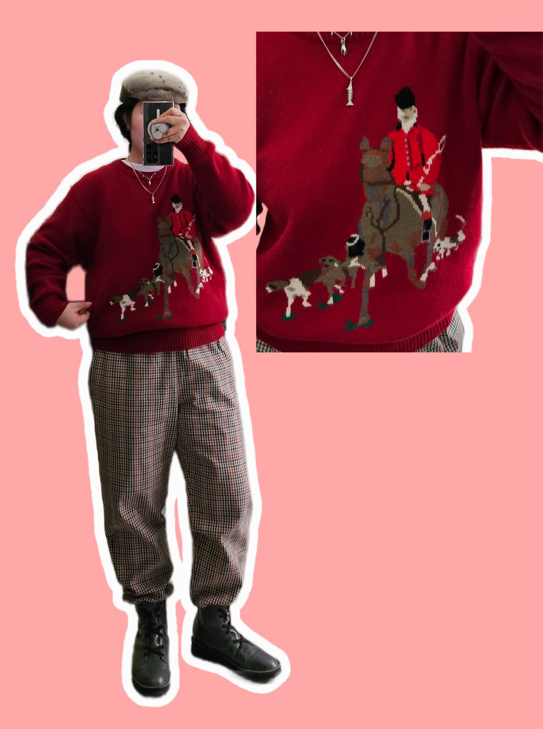 Daks golf 레드 폭스헌팅 울캐시 니트 상품이미지2