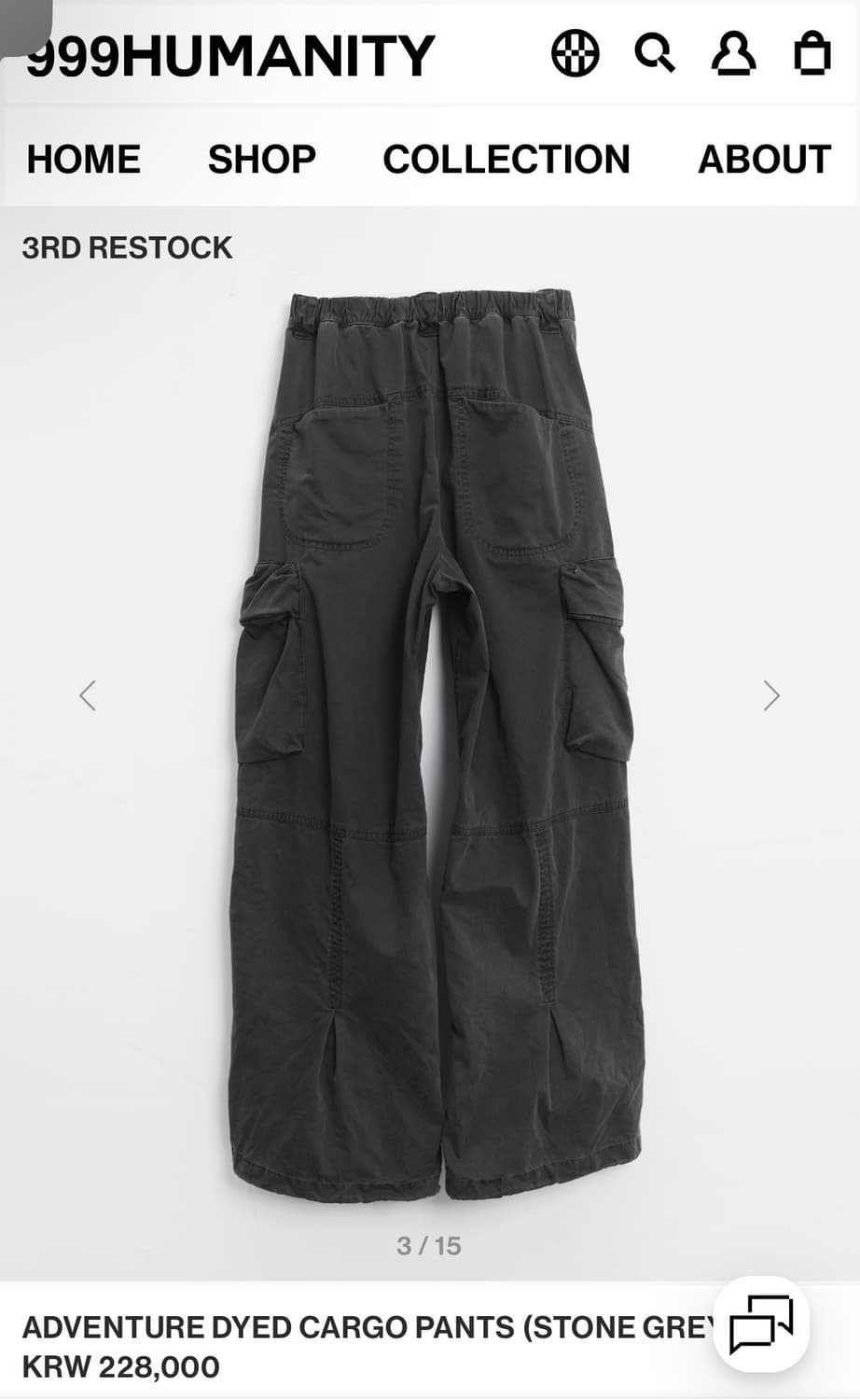 ADVENTURE DYED CARGO PANTS (STONE GREY) 상품이미지2