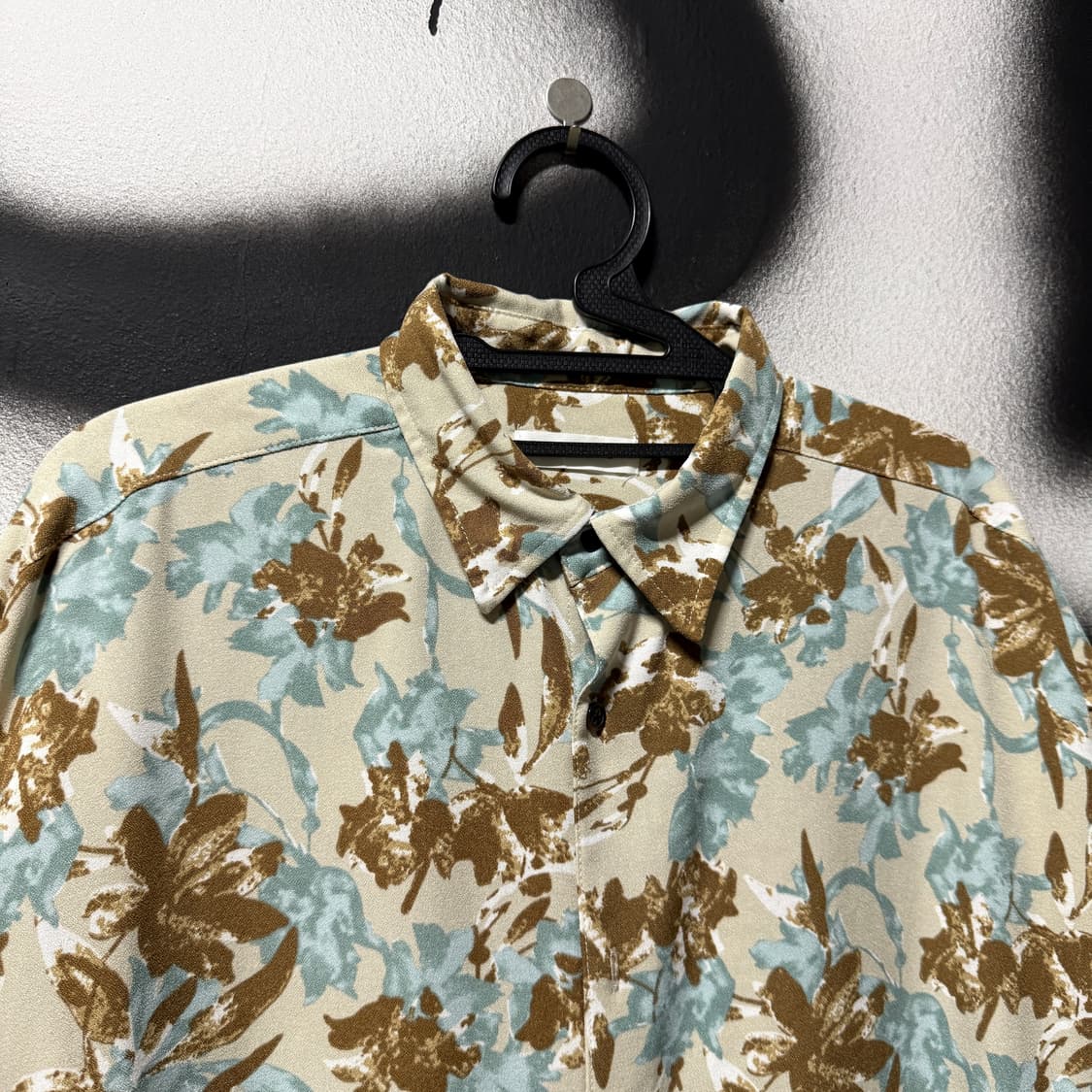 VTG 빈티지 리프 플라워 패턴 반팔 셔츠 상품이미지3