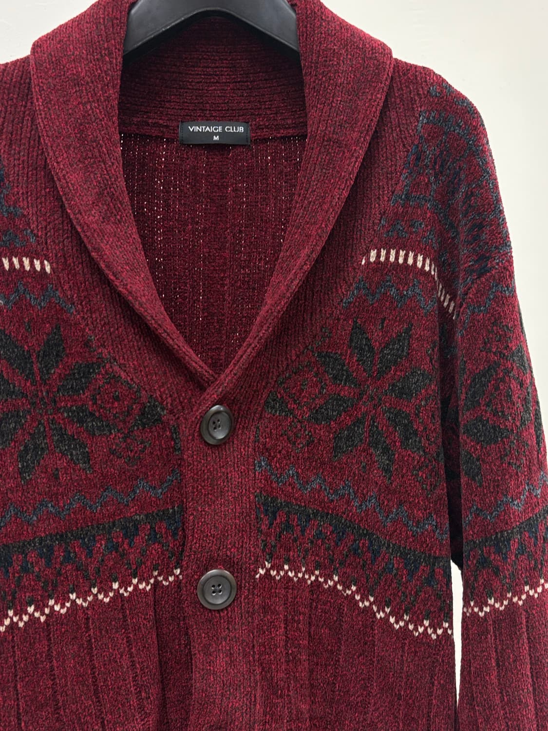 빈티지 노르딕 버건디 가디건 상품이미지7