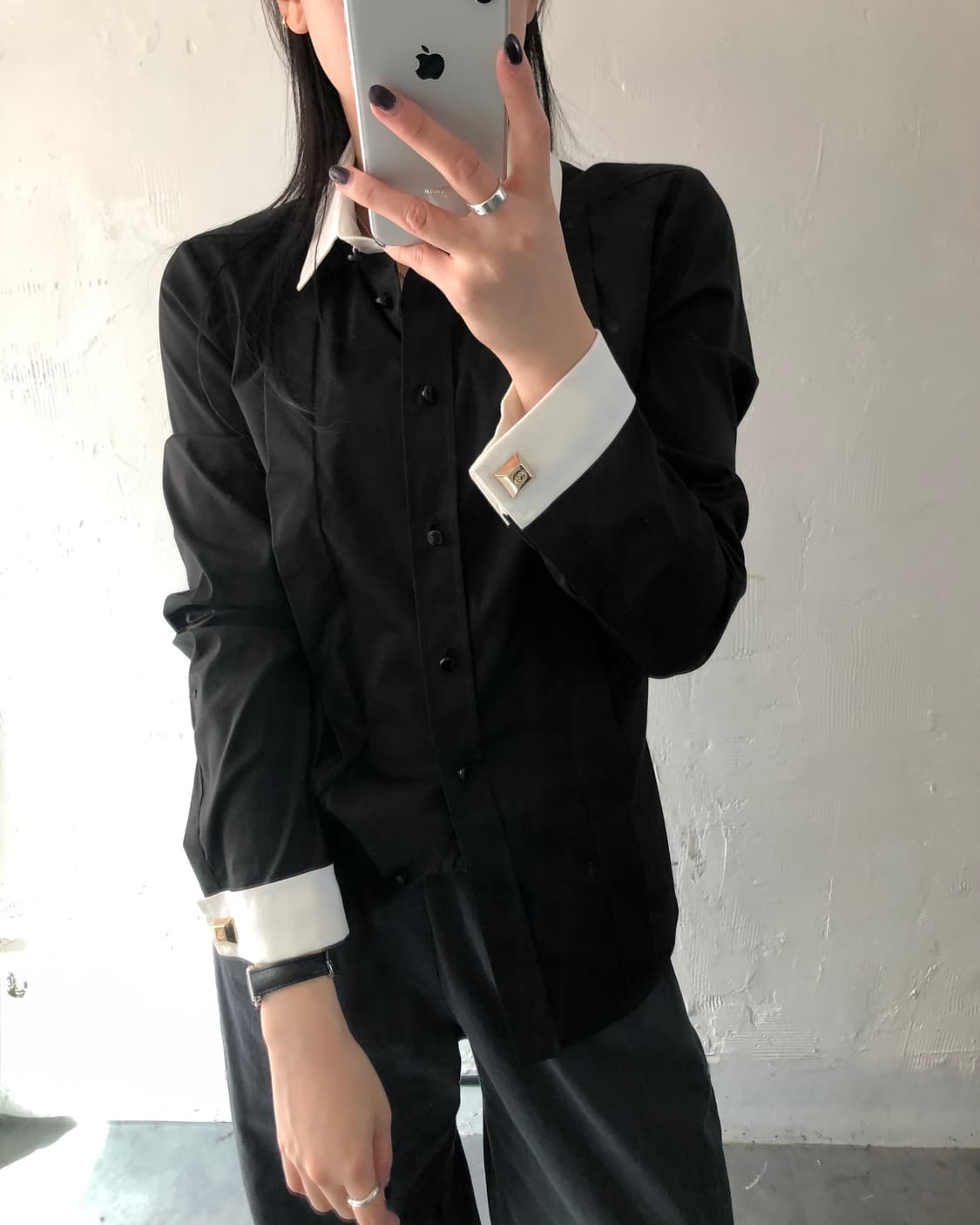 Gucci 구찌 화이트 카라 커프스 블라우스 셔츠 상품이미지1