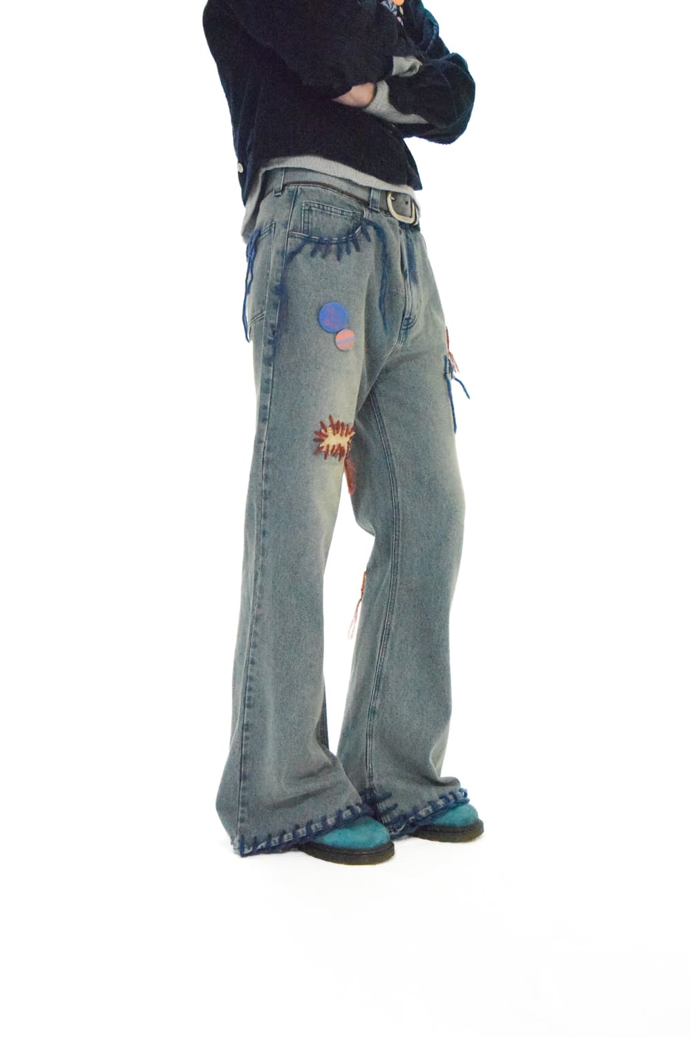 TΣist Hand Stitch Denim Flare Pants/Blue 상품이미지8