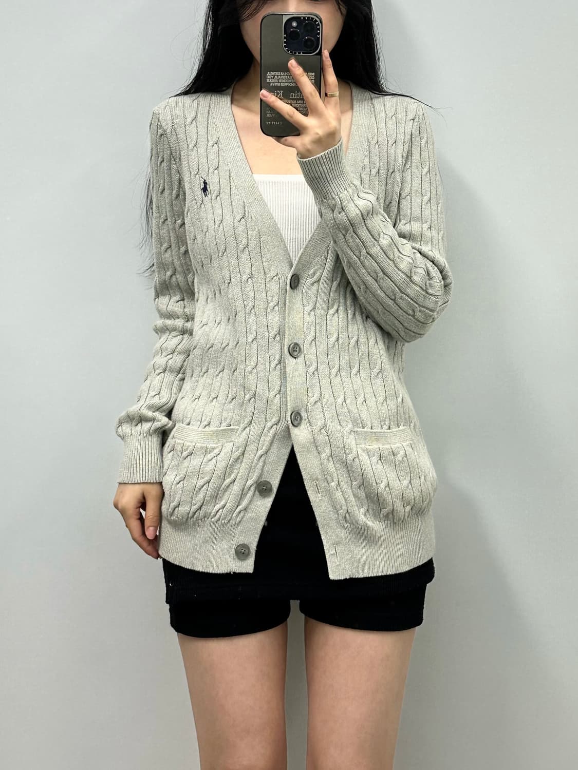 폴로 랄프로렌 신형 그레이 꽈배기 니트 가디건  상품이미지1