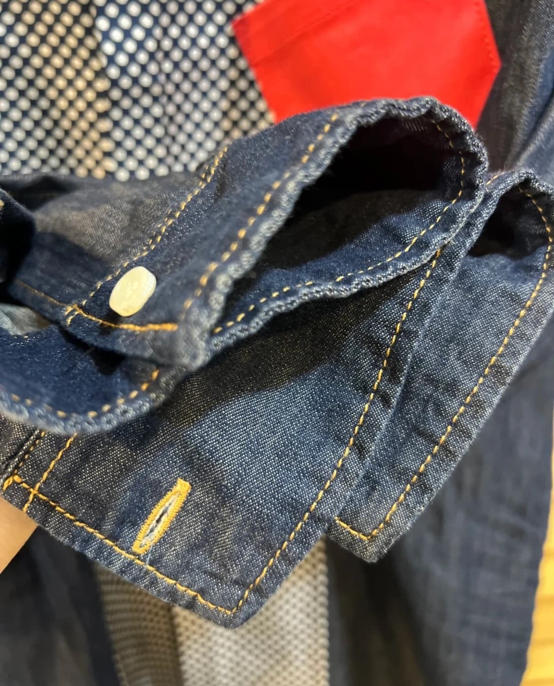 디스퀘어드2 진청 도트배색긴팔 데님셔츠
 상품이미지5