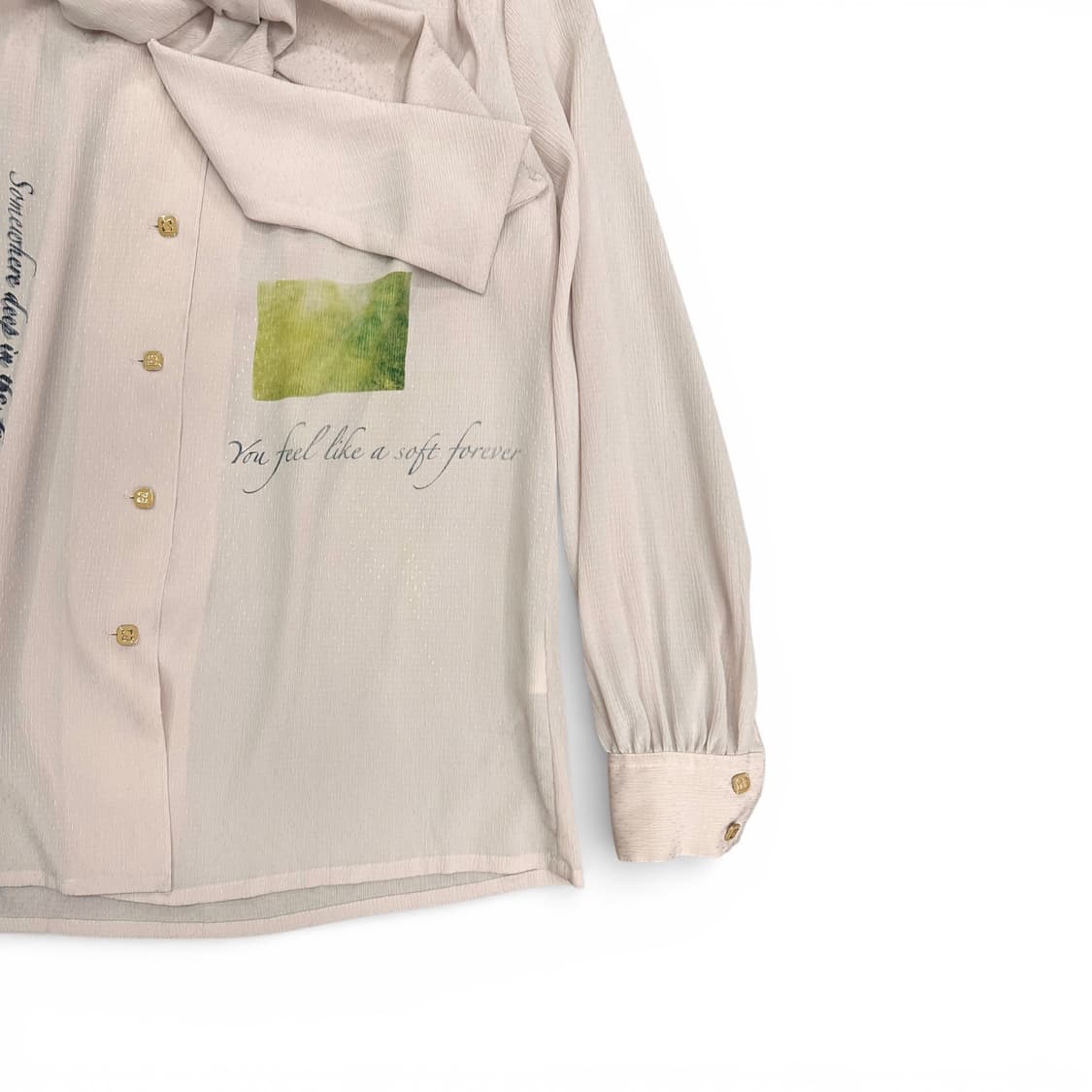 Lettering See Through Muffler Shirt 상품이미지5