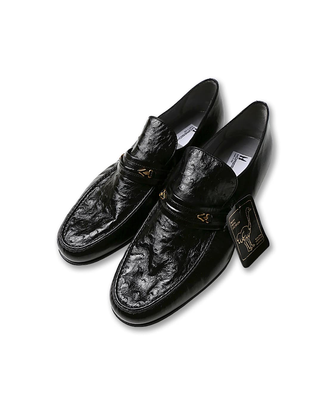 모레스키 [Moreschi] 블랙 타조 가죽 로퍼 상품이미지1