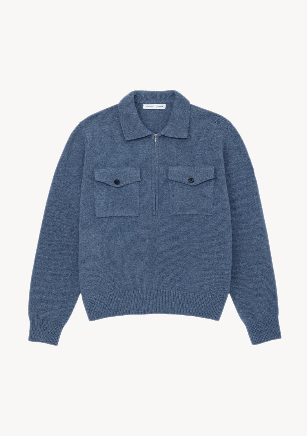 문달  Pocket Collar Knit in Blue 상품이미지1