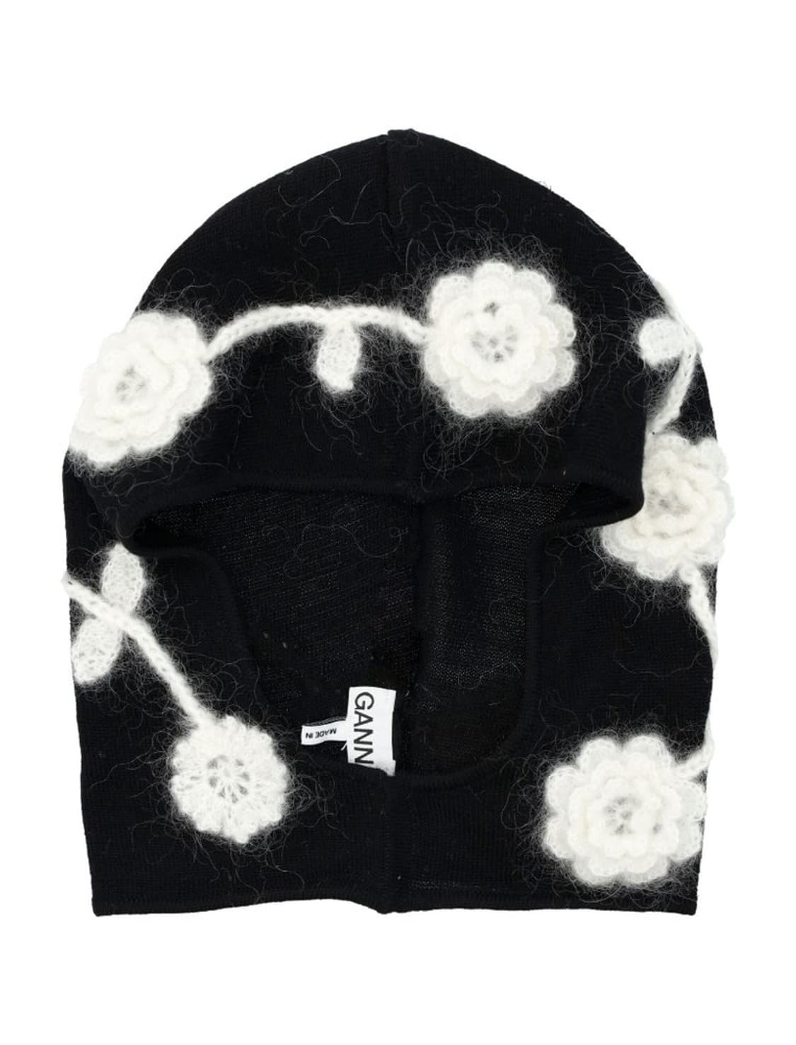 가니 25fw 플라워 모헤어 바라클라바/블랙 상품이미지2