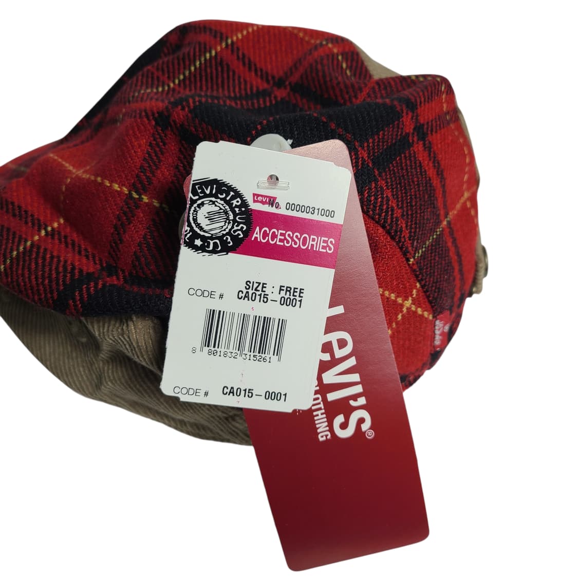 Levi's) 데드스탁 리바이스 체크 코듀로이 믹스 헌팅캡 상품이미지6