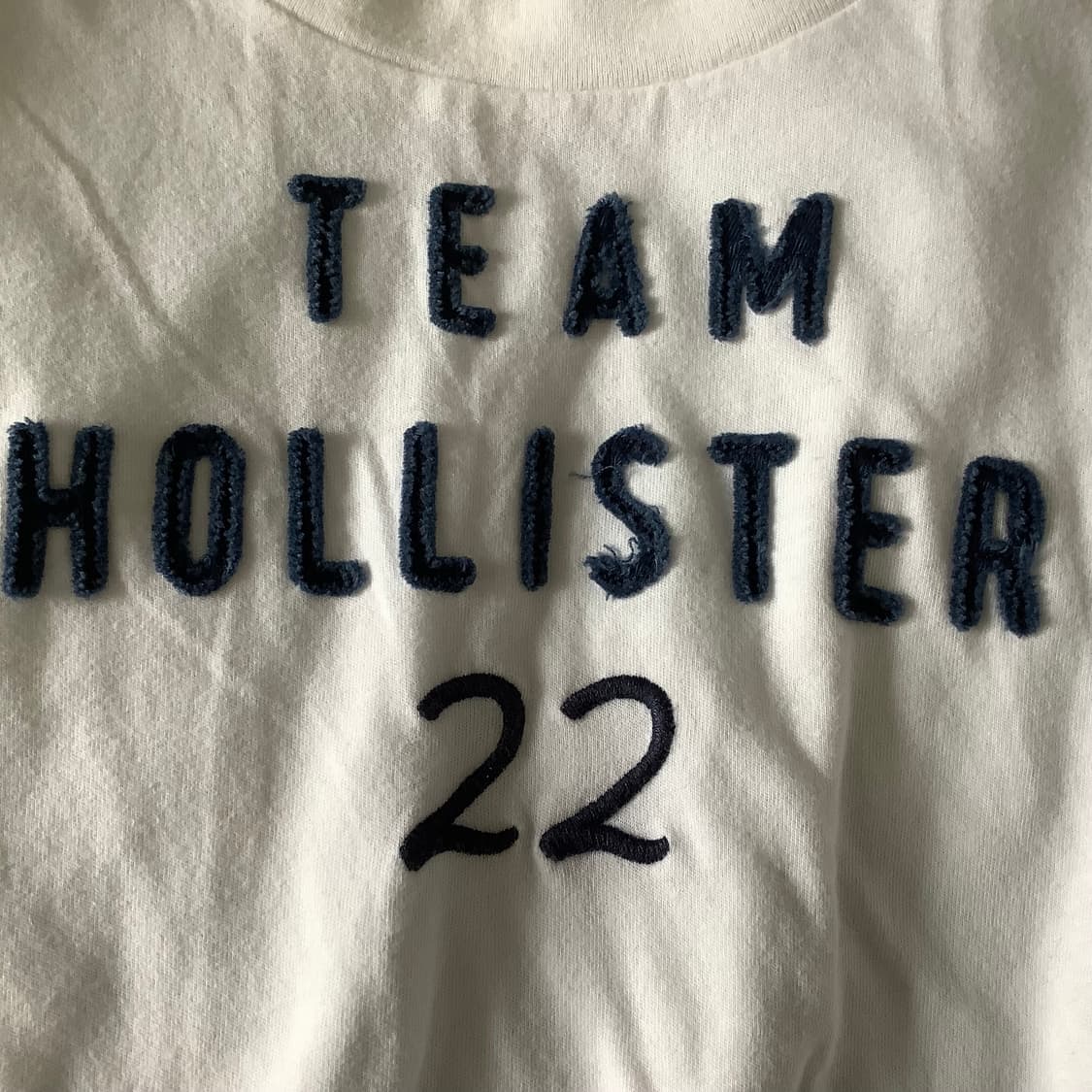 홀리스터 빈티지 화이트 네이비 자수 반팔티 상품이미지2