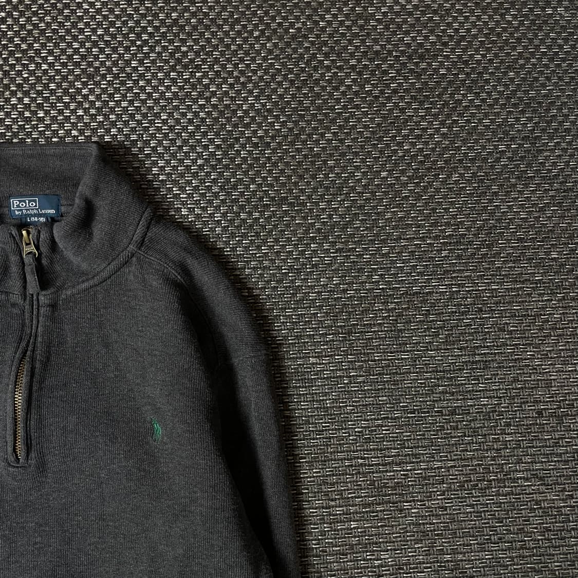 폴로랄프로렌 그린포니 그레이 반집업 긴팔 니트 L(14-16) 상품이미지3
