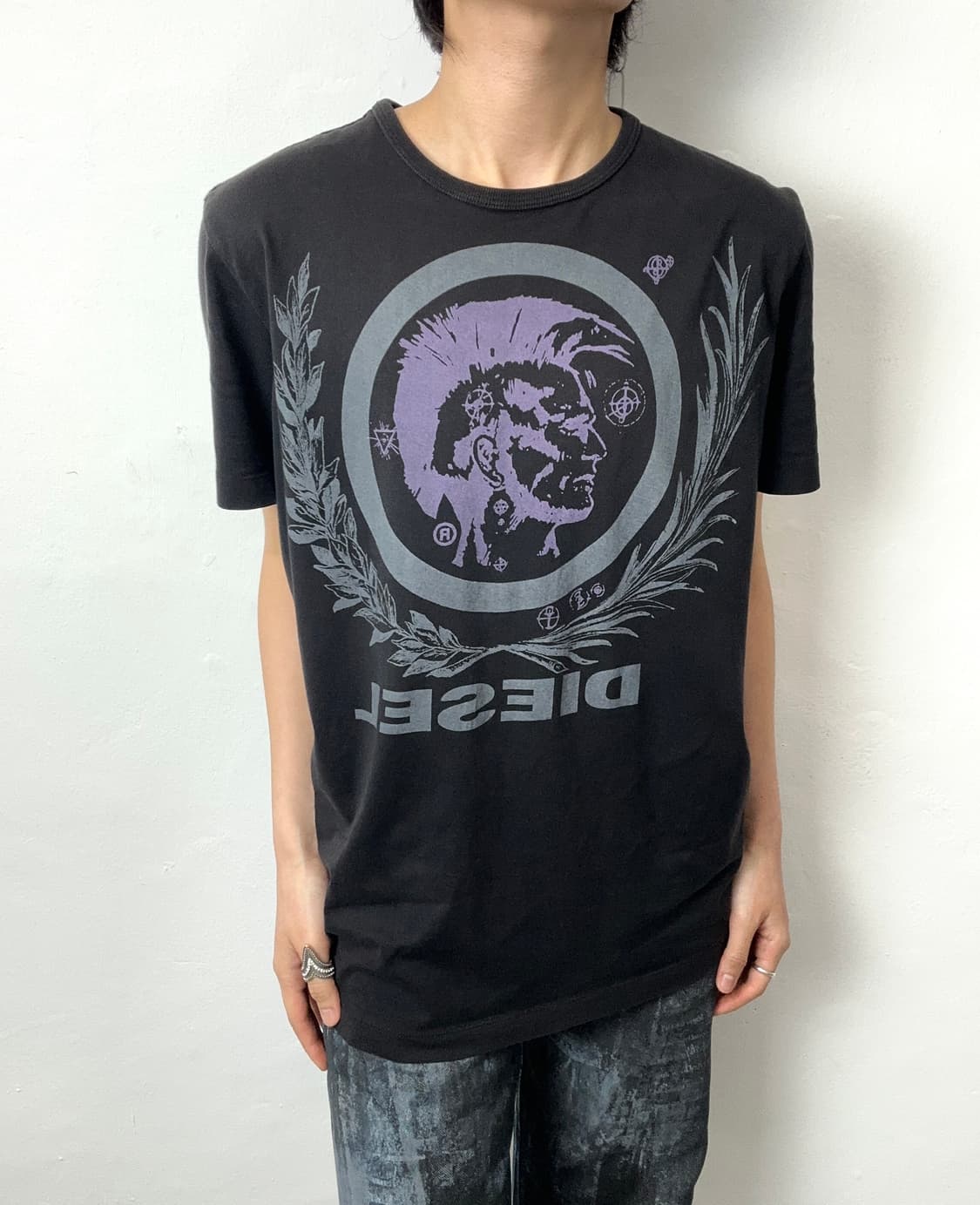 Diesel 2000s Mohican Head Graphic Black  상품이미지1