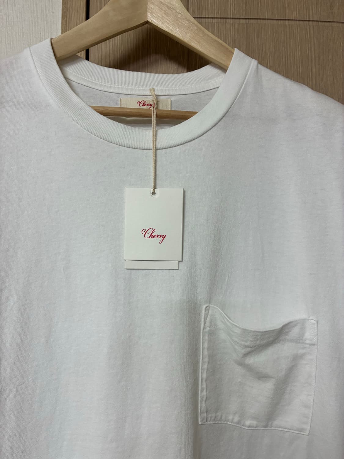 [L]cherry la 빈티지 포켓티셔츠 화이트 상품이미지2